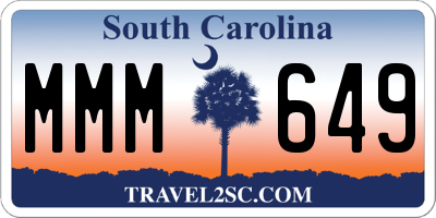 SC license plate MMM649