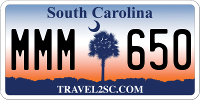 SC license plate MMM650