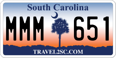 SC license plate MMM651