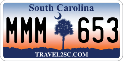 SC license plate MMM653