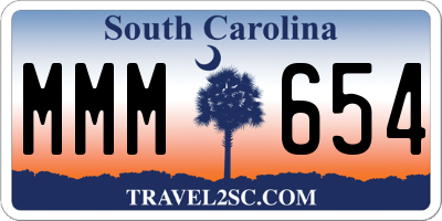 SC license plate MMM654