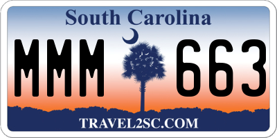 SC license plate MMM663