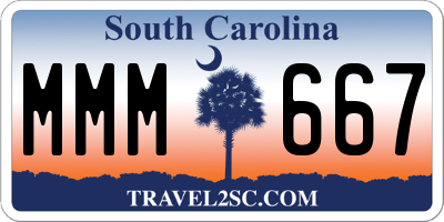 SC license plate MMM667