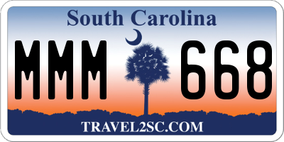 SC license plate MMM668