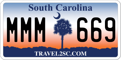SC license plate MMM669