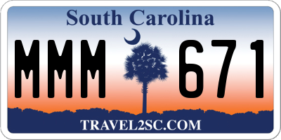 SC license plate MMM671