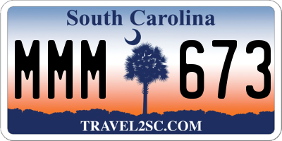 SC license plate MMM673
