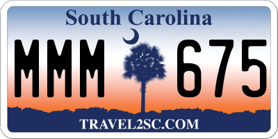 SC license plate MMM675