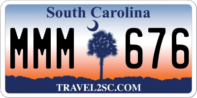 SC license plate MMM676