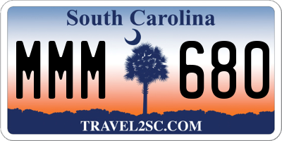 SC license plate MMM680