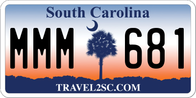SC license plate MMM681