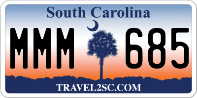 SC license plate MMM685