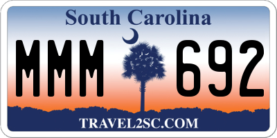 SC license plate MMM692