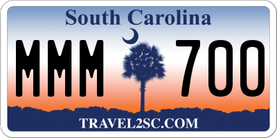 SC license plate MMM700