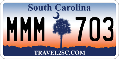 SC license plate MMM703