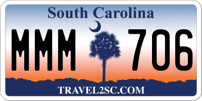 SC license plate MMM706