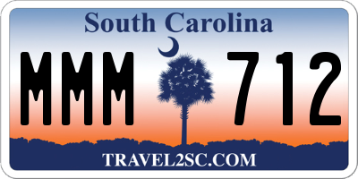 SC license plate MMM712