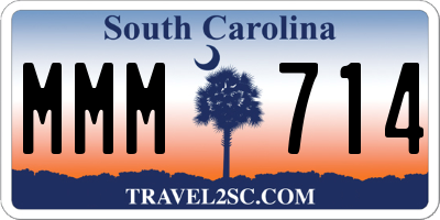 SC license plate MMM714