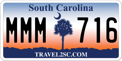 SC license plate MMM716
