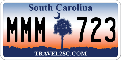 SC license plate MMM723