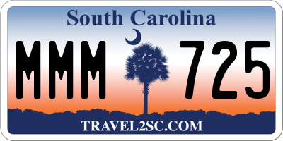 SC license plate MMM725