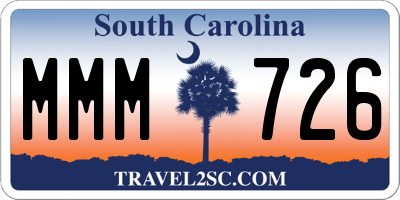 SC license plate MMM726