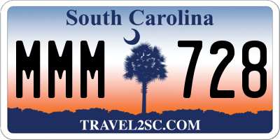 SC license plate MMM728