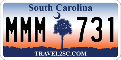 SC license plate MMM731