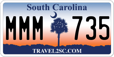 SC license plate MMM735