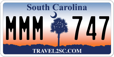 SC license plate MMM747