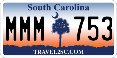 SC license plate MMM753