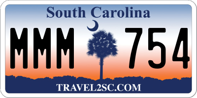 SC license plate MMM754