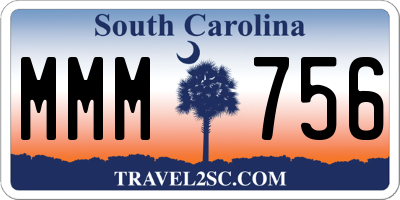 SC license plate MMM756