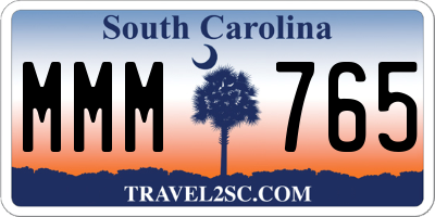 SC license plate MMM765