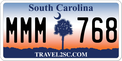 SC license plate MMM768
