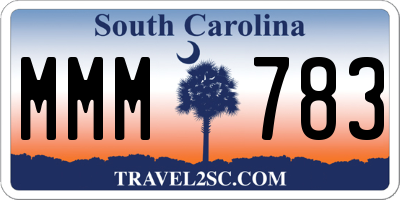 SC license plate MMM783