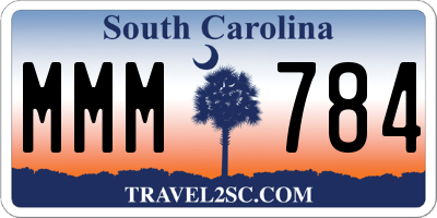 SC license plate MMM784