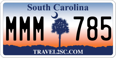 SC license plate MMM785
