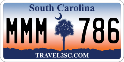 SC license plate MMM786