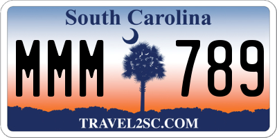 SC license plate MMM789