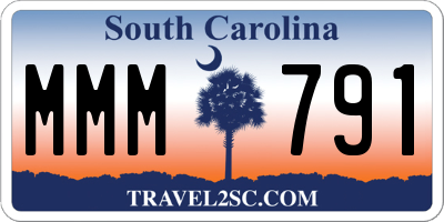 SC license plate MMM791