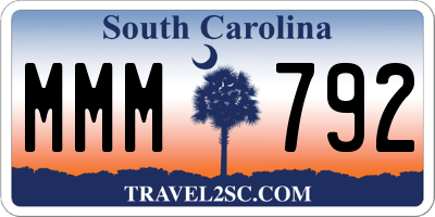 SC license plate MMM792
