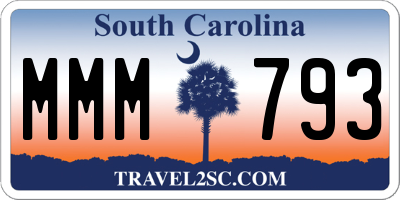 SC license plate MMM793