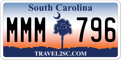 SC license plate MMM796