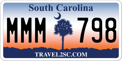 SC license plate MMM798
