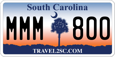 SC license plate MMM800