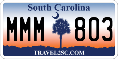 SC license plate MMM803