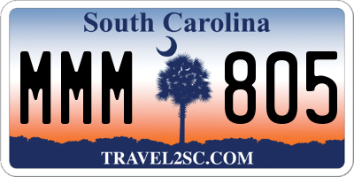 SC license plate MMM805