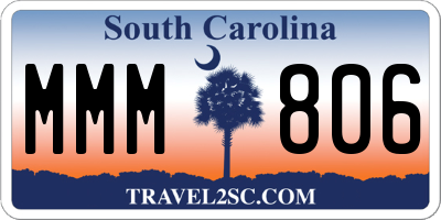 SC license plate MMM806