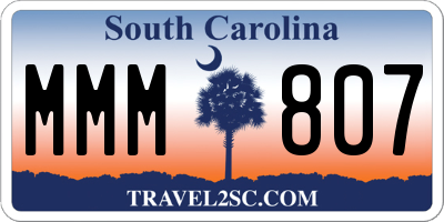 SC license plate MMM807